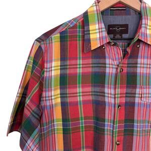 Black Brown 1826 Plaid Button Down Shirt Medium